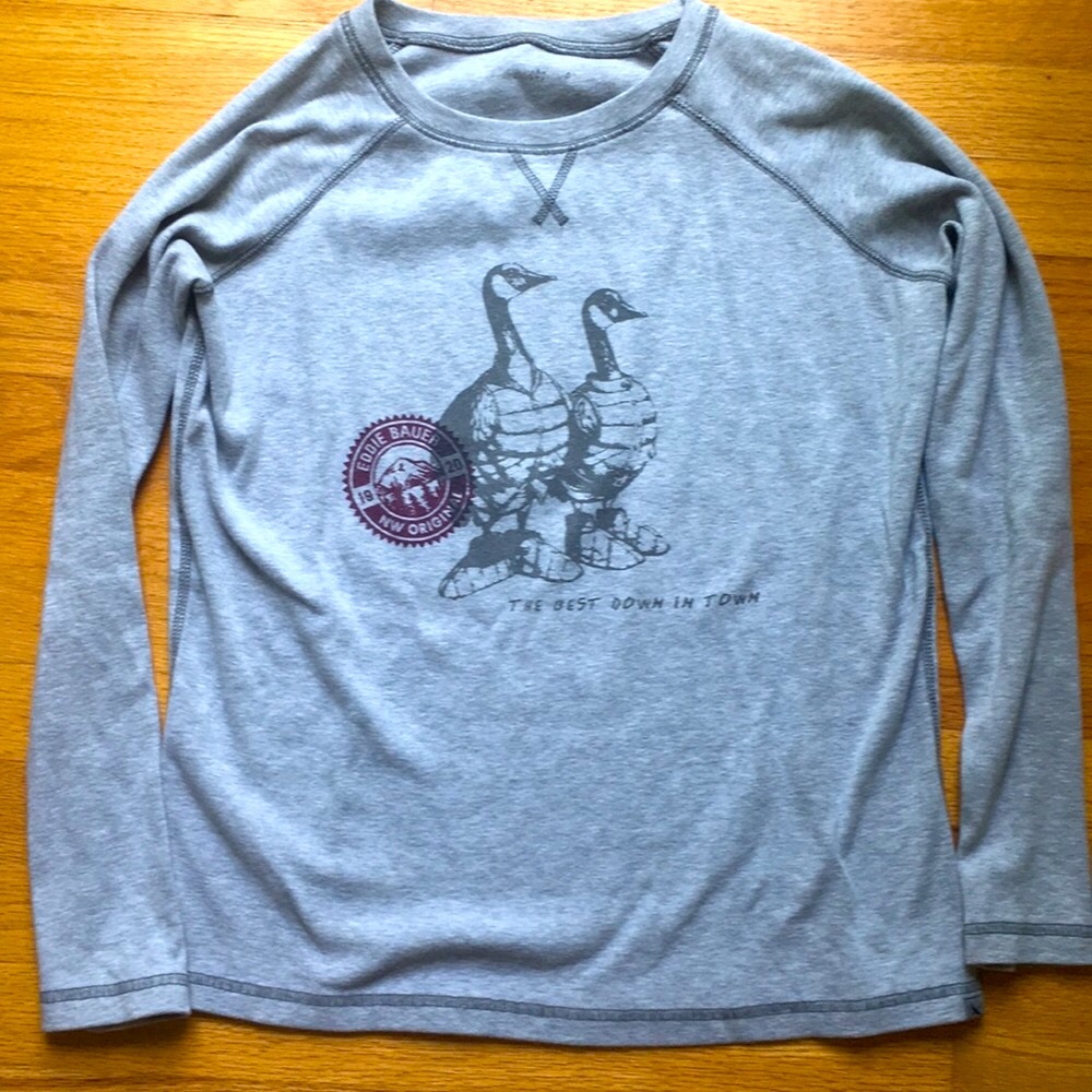 Eddie Bauer thick knit , great geese print!